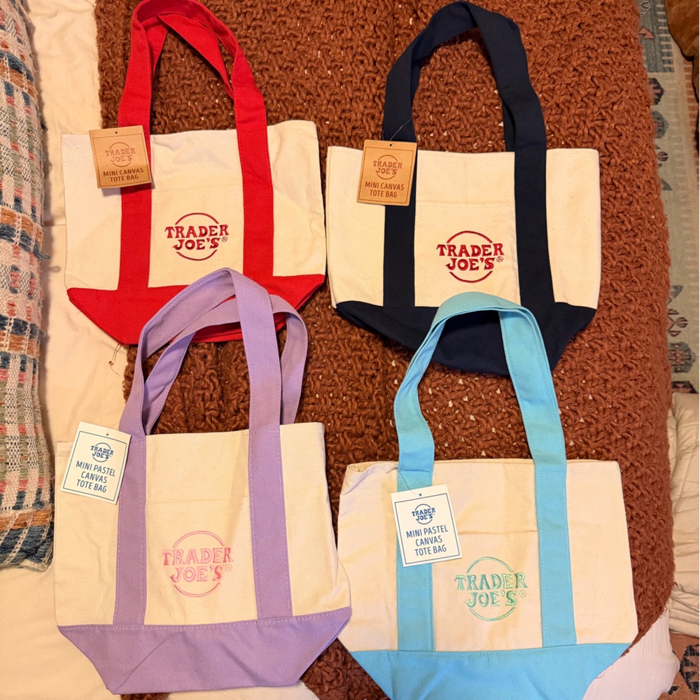 Trader Joe's Mini Canvas Tote Bags Set